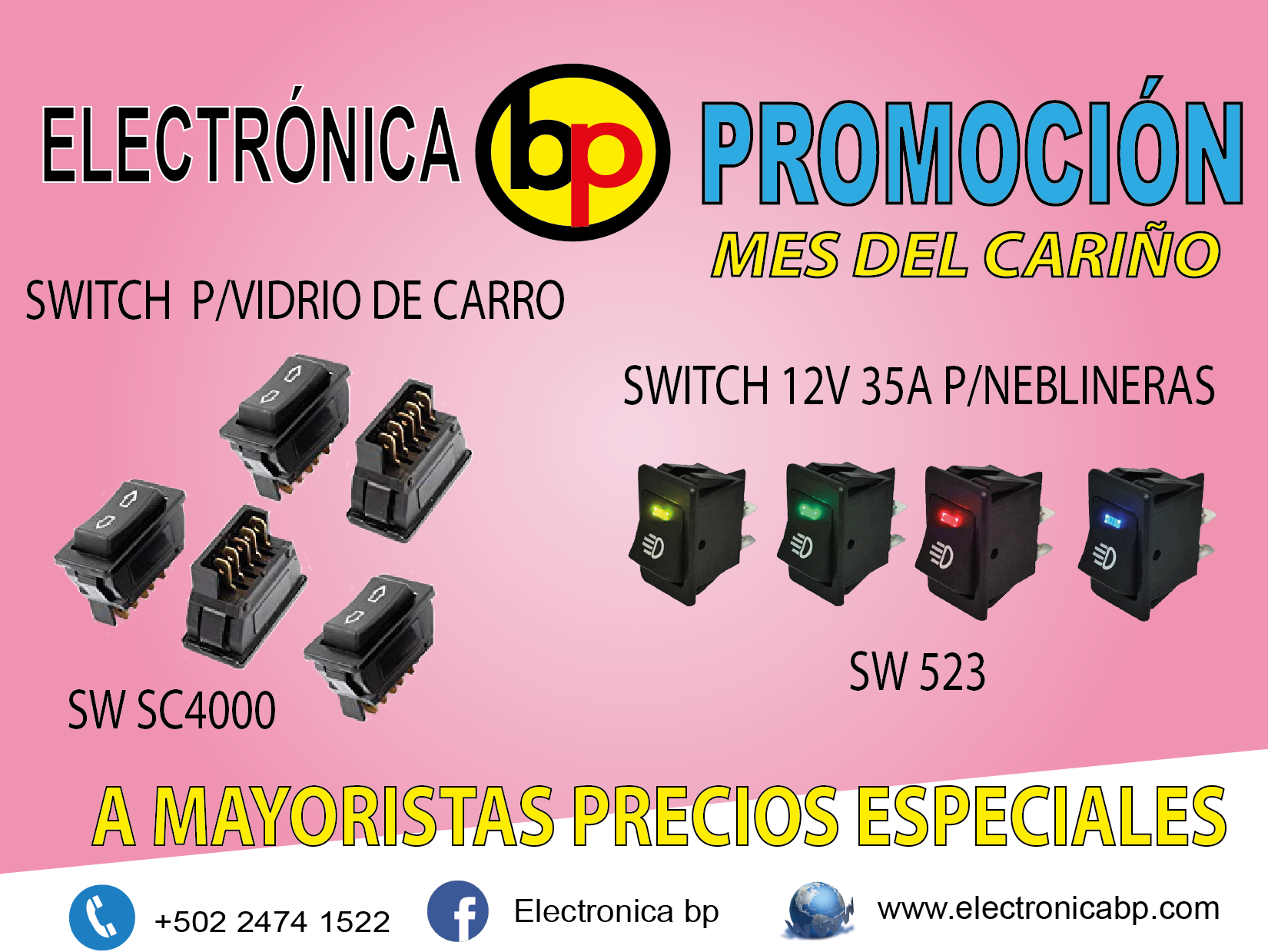 SWITCH P/VIDRIO DE CARRO