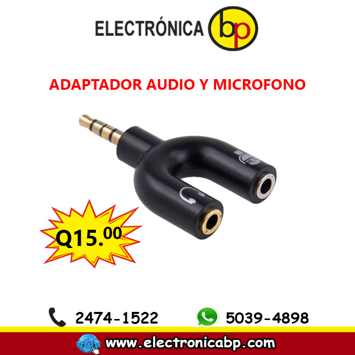 Adaptador audio y micrófono