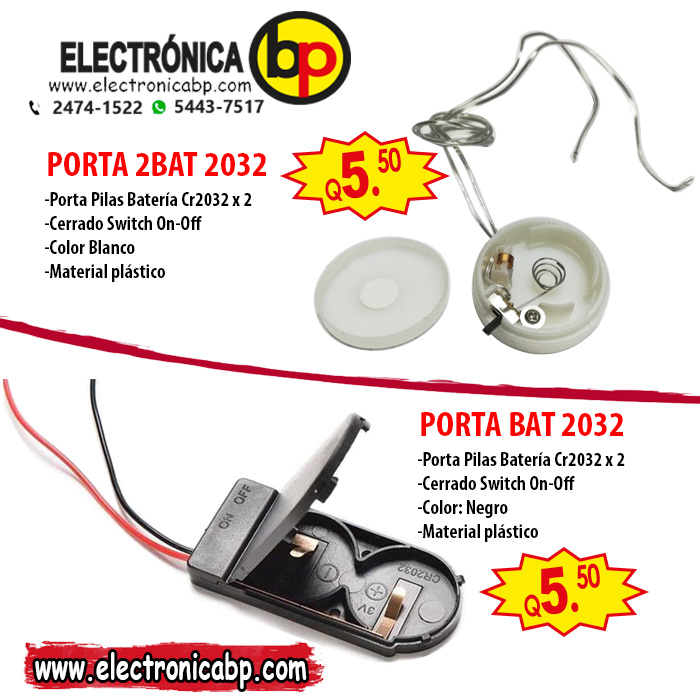 Porta Baterías CR2032 x 2