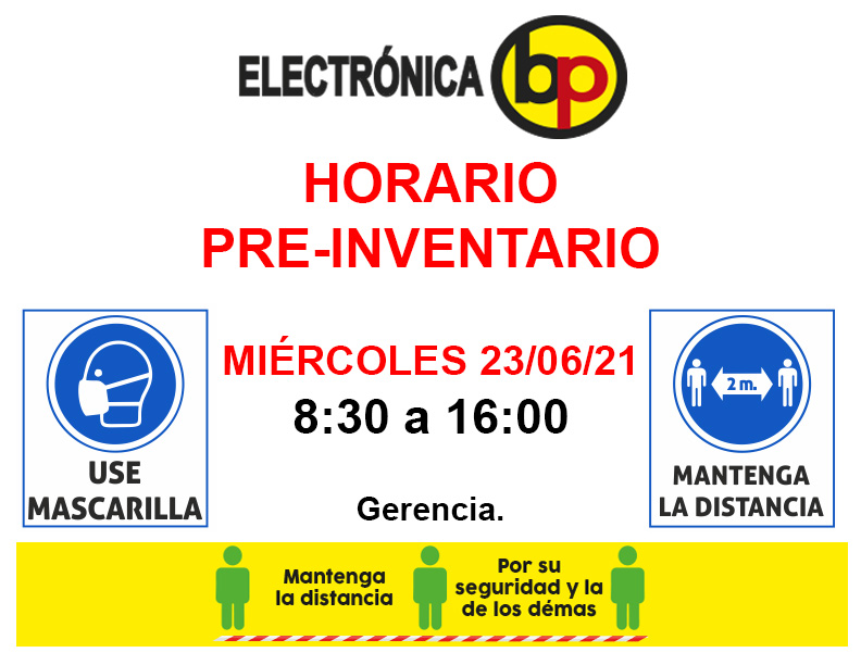 HORARIO PRE-INVENTARIO