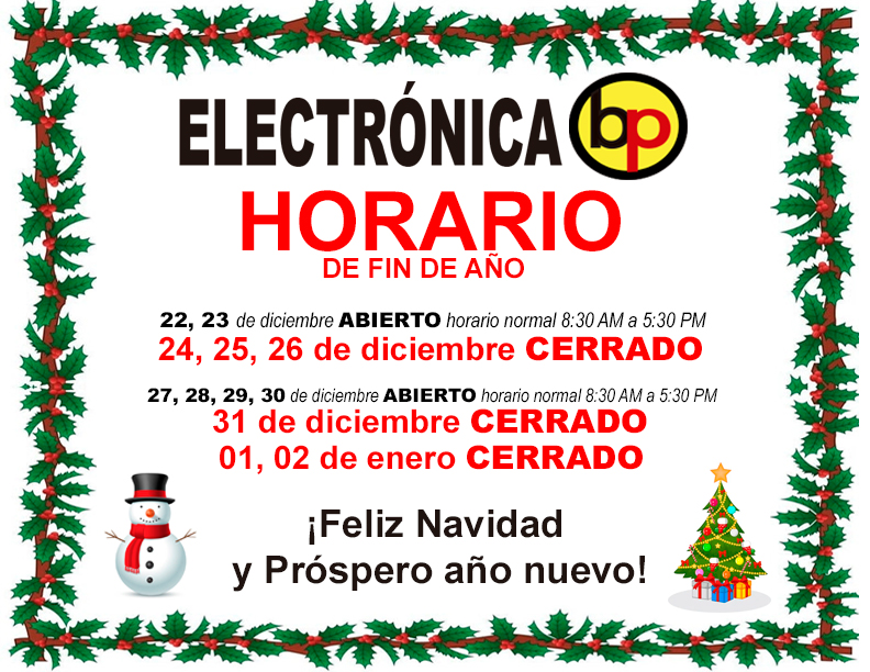 Horario de fin de año