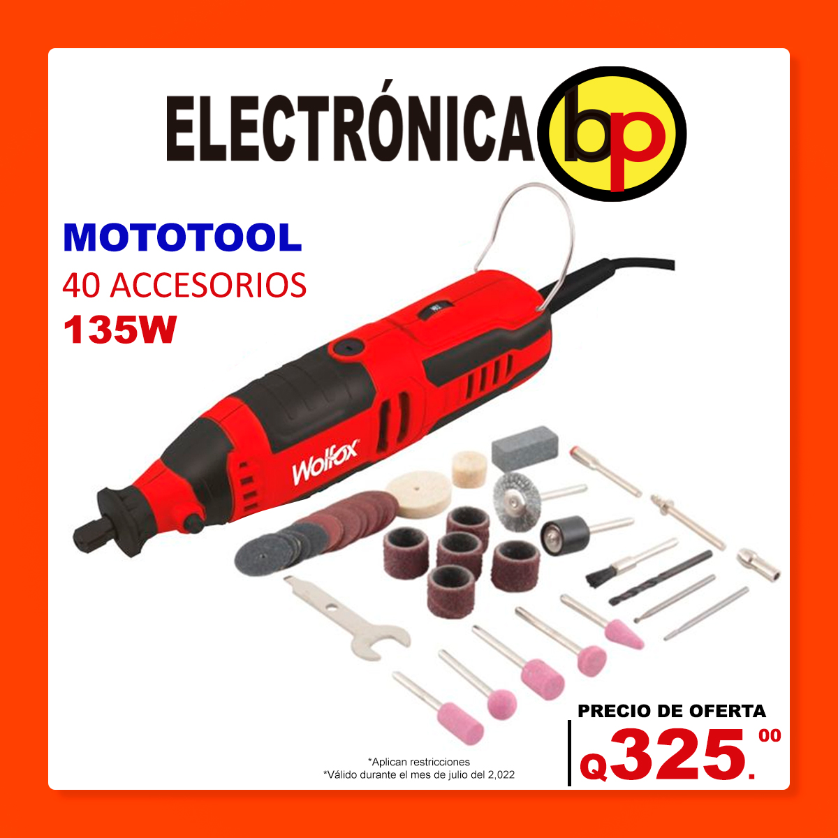 MOTOTOOL 40 ACCESORIOS 135 WATTS