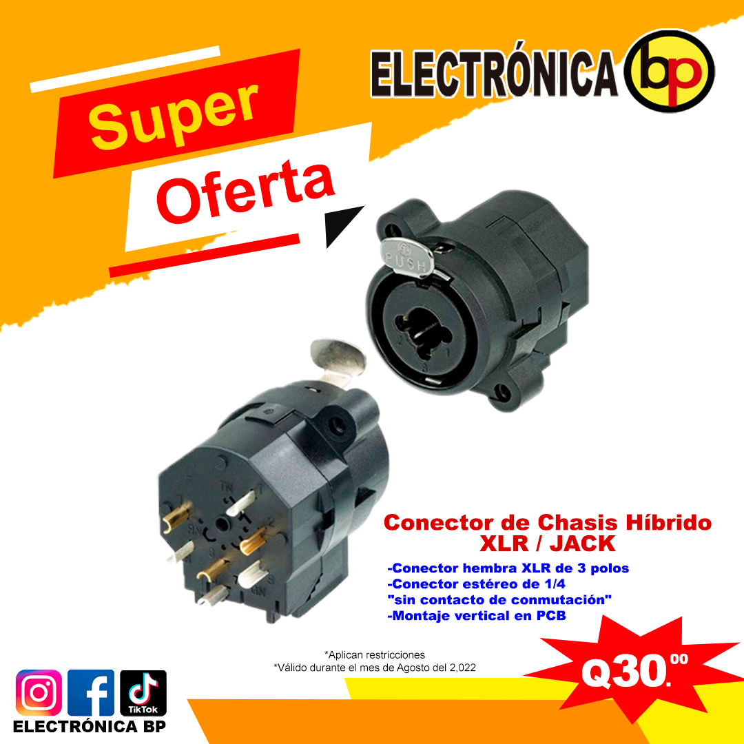 Conector de Chasis Híbrido  XLR / JACK