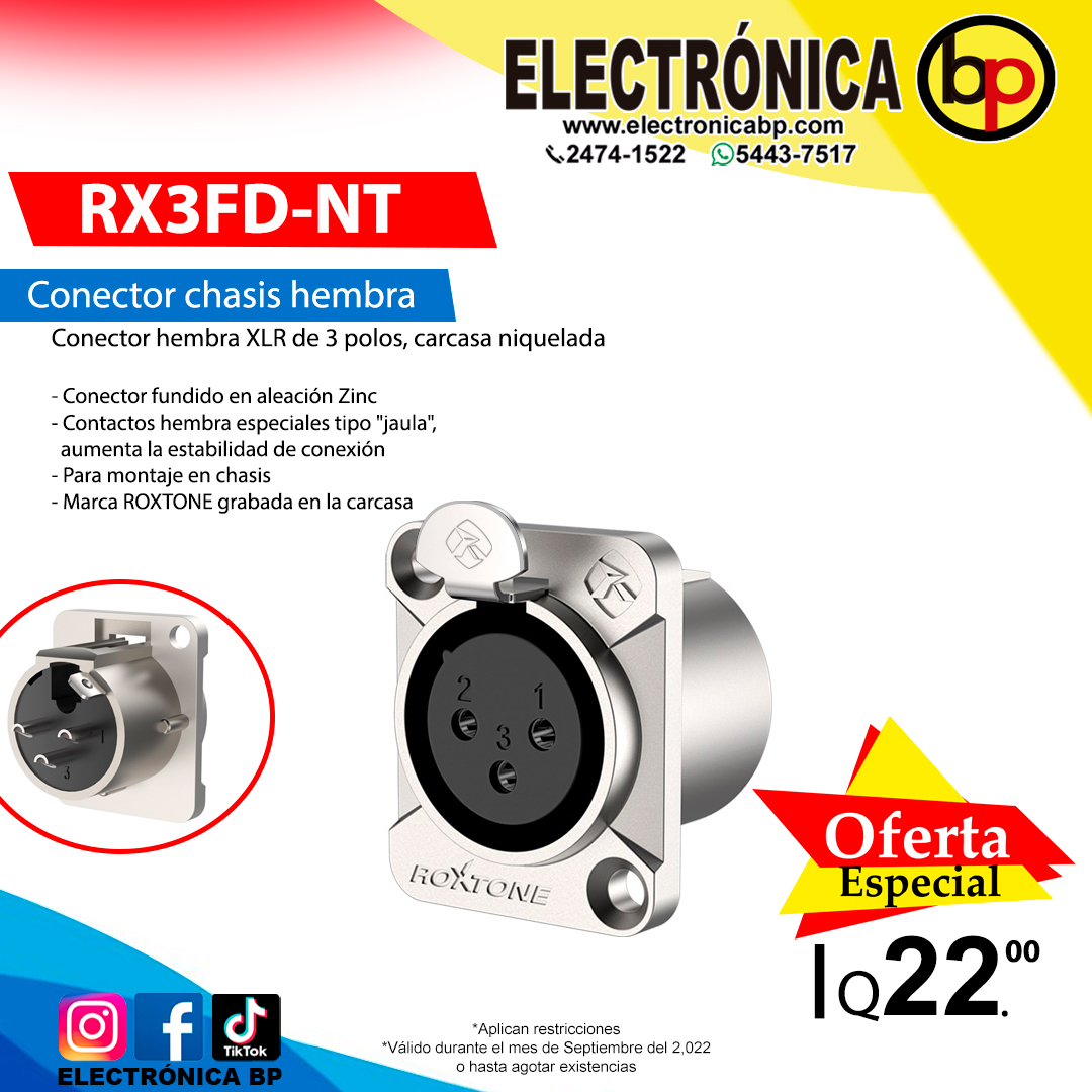 XLR Hembra para chasis