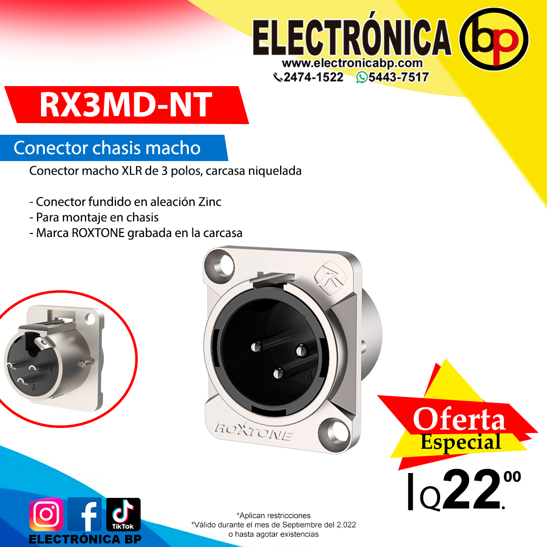 XLR Macho para Chasis