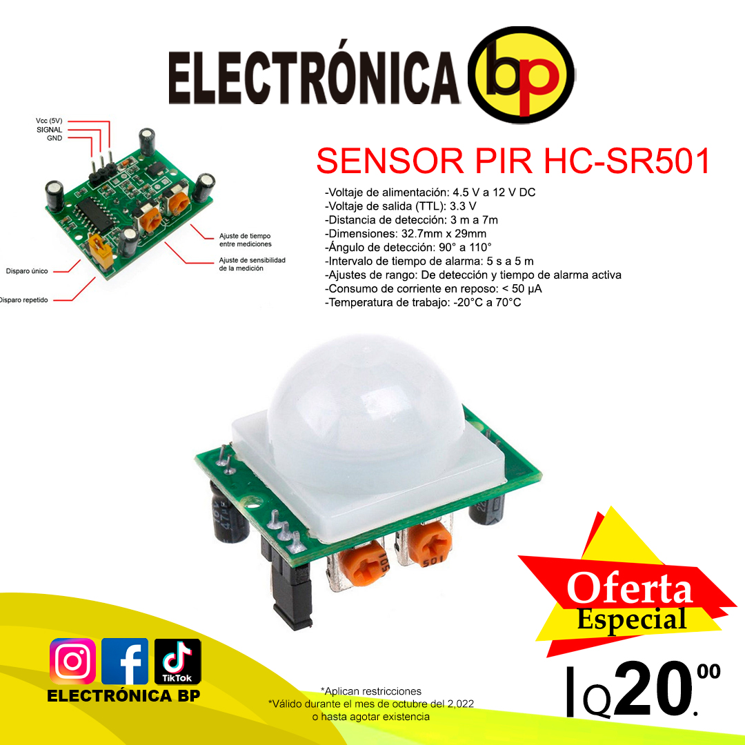 Sensor Pir HC SR501 Inicio Electr nica BP